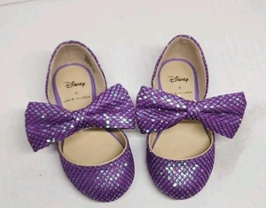 Janie&Jack X Disney Little Mermaid Ballet Shoes Sparkly Purple Size 4 - Picture 1 of 15