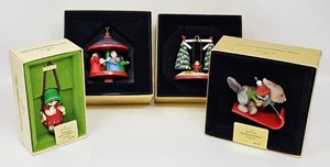 Hallmark Tree-Trimmer Ornament Lot 4 Carousel Children Downhill Run w/ Boxes NIB - Picture 1 of 18