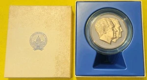 Vtg 1973 Presidential Inaugural Medal Solid Bronze Nixon & Agnew In Box ~ B1890 - Picture 1 of 19