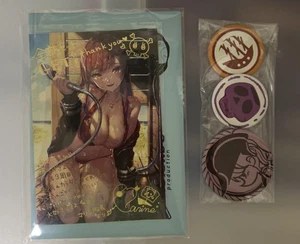 Hololive Houshou Marine Geburtstag 2021 Folienstempel Nachricht Postkarte mit Dosenabzeichen - Bild 1 von 4