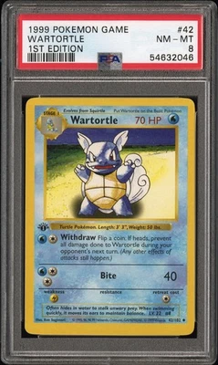 1999 Pokemon Base Set Shadowless 1st Edition Wartortle #42 PSA 8 English 42/102 - Image 1 of 2