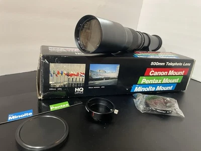 HQ Optics Kimunor 500mm Manual Focus Telephoto Lens Pentax Minolta 1:8 F=500MM - Image 1 of 4