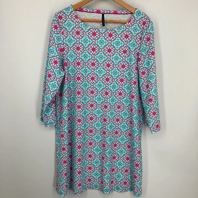 Vestido de baño Aqua Et Sol para mujer talla XL azul rosa geométrico vacaciones Foto 1 de 4