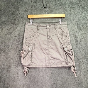 Falda cargo Prana gris-púrpura para mujer talla 2 algodón orgánico Y2K por encima de la rodilla - Imagen 1 de 17