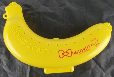 Estuche de plátanos Sanrio Hello Kitty lonchera almacenamiento protector de plátano regreso a la escuela usado en excelente estado Foto 1 de 4