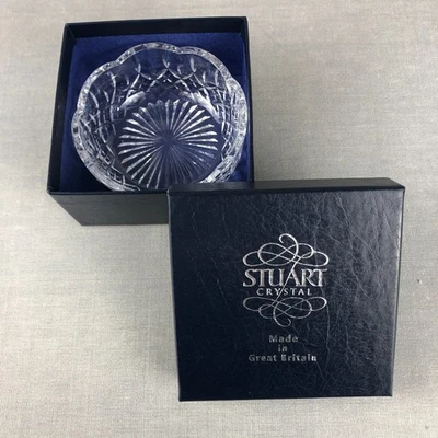 Stuart Crystal SHAFTESBURY Small Bowl 4in Round Scalloped Candy dish England NIB - Image 1 of 4