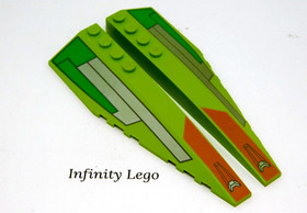 LEGO Lime Wedge 12x3x1 Rounded Left & Right Decorated Star Wars 7133 42060 42061