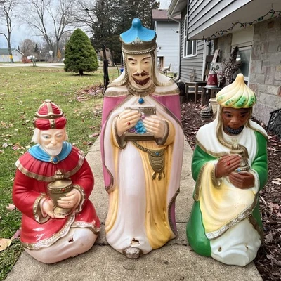 Vintage Empire Blow Molds Set Three Wise Men 36"  Nativity Wisemen Christmas - Image 1 of 4