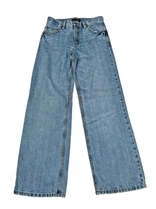 Old Navy Loose Baggy Jeans Girls Size 16 (28x28) Blue Denim Wide-Leg High Rise - Picture 1 of 7