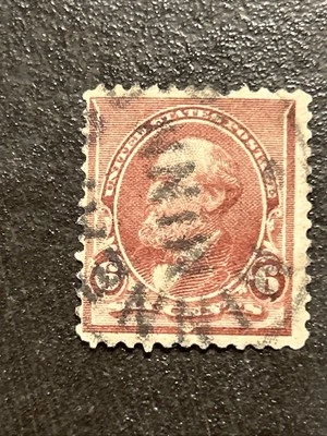 US Scott 224, 1890 Garfield, 6c brown red, USED Minnesota Cancel CV $25 - Image 1 of 2