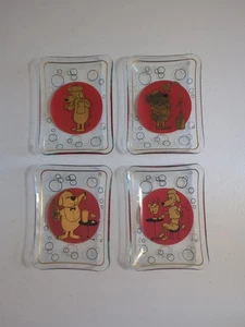 4er Set Mid Century Cocktail Snack Tabletts mit Humorvollem Cocktail Hund... - Bild 1 von 10