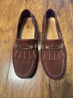 Mocasines Mercanti Fiorentini para mujer de gamuza de cuero con detalles metálicos talla 10B Foto 1 de 4