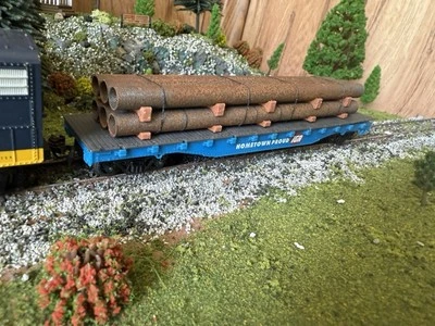 1:87 Ho Scale 40FT Rusty Pipe Load (6in) (Real Rust) -Short Stack - Изображение 1 из 4