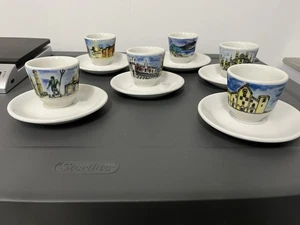 Set of 6 - Italian City Landmark Espresso Cups & Saucers - Picture 1 of 9