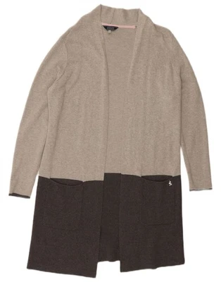 JOULES женщин длинная линия открытый кардиган свитер Великобритании 16 большой серый цветной блок OX04 - Изображение 1 из 3