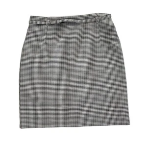 H&M Classic Houndstooth Belted Pencil Skirt, Capsule Wardrobe, US Size 10 - Picture 1 of 11