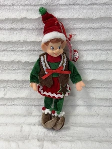 NUEVA MUÑECA DECORATIVA NAVIDAD PIXIE ELF 11" NIÑO VERDE JC Penney Ornamento Cuidador - Imagen 1 de 7