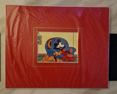 Ideal Christmas gift a Vintage Mickey Mouse With Pluto Framed Picture. - Image 1 of 4