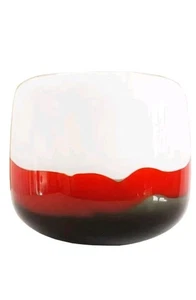 "Florero cuenco arte vidrio Murano estilo italiano blanco rojo oscuro 5,5""" - Imagen 1 de 1