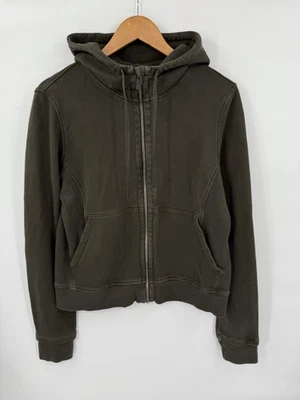 Chaqueta Lululemon Mujer 12 Verde Oliva Cremallera Completa Con Capucha Prensa Pausa Bolsillos Foto 1 de 4