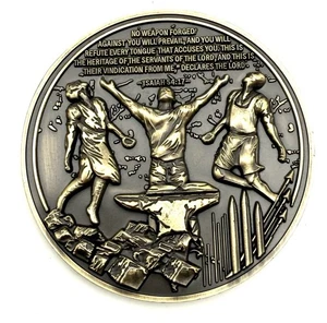 Medaillon Münze Medaille Schmied Isiah 54:16 & 54:17 Bibelvers 2 1/8" - Bild 1 von 4