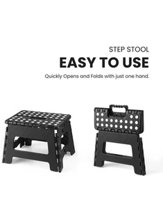 Home Folding Step Stool Lightweight Step Stool with 9 Inch Height for Kids Black - Picture 1 of 7