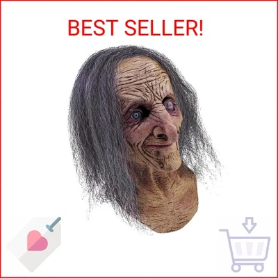 Máscara de bruja de Hagatha la bruja Ghoulish Productions, gris/beige, talla única Foto 1 de 2