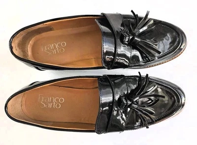 Zapatos Mocasines Franco Sarto Talla 8 Carolynn Para Mujer Negro Charol Borla - Excelente Foto 1 de 4