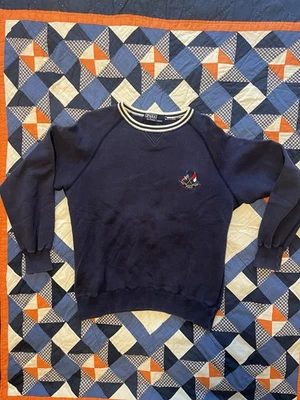 [RARE] Vintage Polo Ralph Lauren Anniversary Cross Flags Blue Sweatshirt - Image 1 of 4