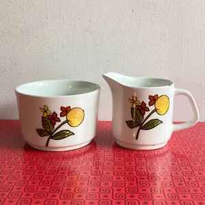 J&G Meakin Creamer & Sugar Bowl Rare Unidentified Pattern Vintage C. 1970s - Picture 1 of 11
