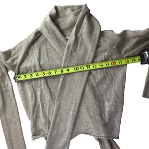 All Saints Wrap Sweater Size Women's 10 (Medium).  Oatmeal Tan V Neck 100% Wool - Picture 1 of 10