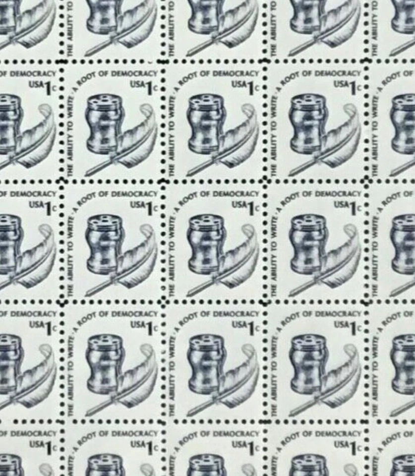 US #1581 MNH M/S 1980 Inkwell Write Americana Definitive [Shiny Gum][UR 38251] - Image 1 of 1