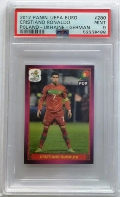 2012 Panini Uefa Euro Cristiano Ronaldo Poland Ukraine German #280 PSA 9 - Image 1 of 2