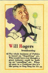 Ohio Postcard Will Rogers Broadcasting Perrysburg Advertisement REPRODUCED - Picture 1 of 2