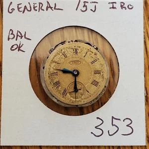 GENERAL  WATCH MOVEMENT    15J         #353 - Picture 1 of 3