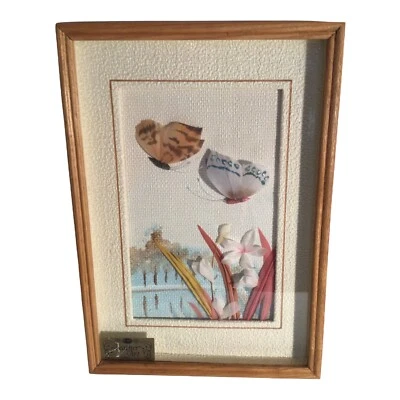 Arte de plumas de colección CAC mariposa enmarcado mate montado en la pared Foto 1 de 4