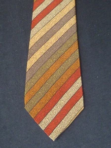Vintage Italo Ferretti Multi-Color Striped Paisley Skinny Silk Tie, MI Italy - Picture 1 of 6