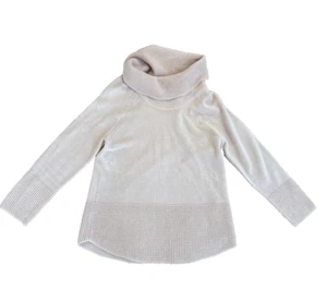 Calvin Klein Cowl Neck Pullover Tunic Sweater Women Medium Knit Top Pink Stretch - Picture 1 of 5