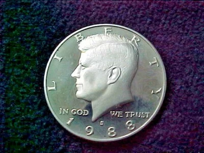  1988  S PROOF  KENNEDY HALF DOLLAR - FROM PROOF SET   - Image 1 of 2