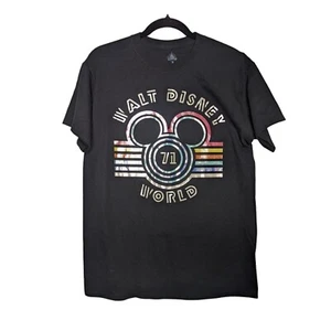 Disney Walt Disney Neón Arco Iris Retro Manga Corta Negro Talla M - Imagen 1 de 5