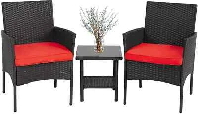 Outdoor Patio Furniture Sets 3 Pieces Patio Set Wicker Bistro Set Rattan Chair - Image 1 of 4