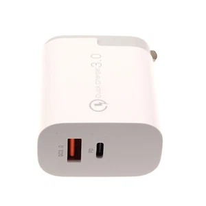 Pour iPhone SE 2022 2020 - CHARGEUR FAST HOME 36W 2 PORTS USB TYPE-C PORT VOYAGE - Photo 1 sur 4