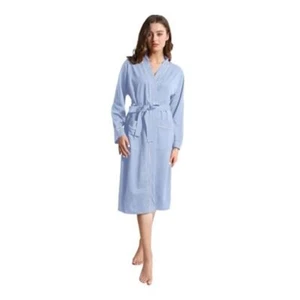 Womens Kimono Robe Lightweight Soft Bathrobe Sleepwear Large Light Blue - Picture 1 of 7