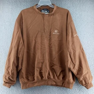 Zero Restriction Jacket Mens 2XL Brown Golf Microsuede Pullover 1/4 Snap Up - Picture 1 of 14