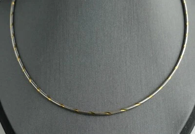 CADENA SERPIENTE ITALIANA ORO MACIZO 14K 2 TONOS 18 PULGADAS LARGO 1,3 MM GRUESO  Foto 1 de 4