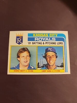 Royals Leaders / Checklist (George Brett / Larry Gura) #96 1982 Topps NM - Image 1 of 2