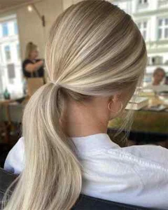 18" Ash Brown with Platinum Blonde Highlight 100% Human Hair Lace Front Wigs - Zdjęcie 1 z 7