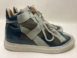 Women's Maison Martin Margiela Leather MM6 High Top Sneakers Size 7 Made Italy - Picture 1 of 18