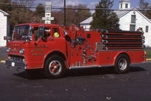 East Haddam CT Engine 1 1960 Ford C Howe Pumper - Fire Apparatus Slide - Picture 1 of 1