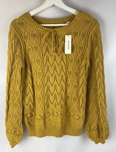 Neu, Alya Francesca Damen Strickpullover Top Größe S, Baumwollmischung, gelb, 01 - Bild 1 von 9